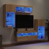 vidaXL 5 Piece TV Wall Units with LED Sonoma Oak Engineered Wood