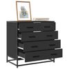 vidaXL Drawer Cabinet Black 70x41x70 cm Engineered Wood