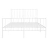 vidaXL Metal Bed Frame without Mattress with Footboard White 120x200cm