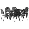 vidaXL Garden Dining Set 7 pcs Black Aluminium