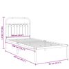 vidaXL Metal Bed Frame without Mattress with Headboard Black 90x200cm