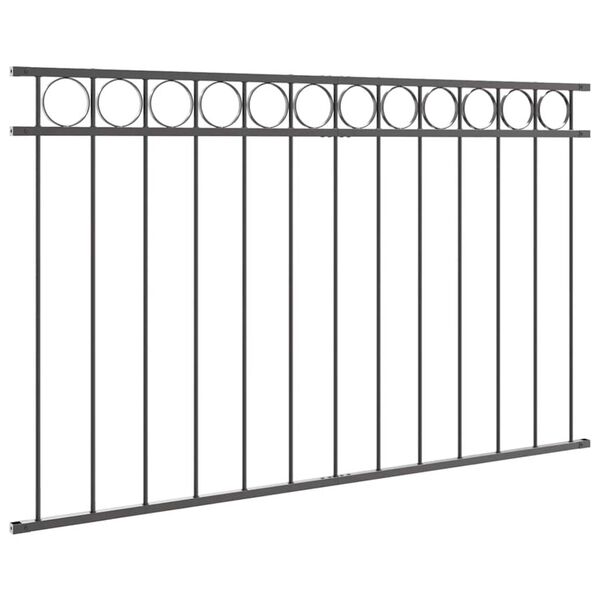 vidaXL Garden Fence Grey Steel