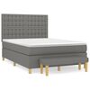 vidaXL Box Spring Bed with Mattress Dark Grey 140x200 cm Fabric