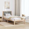 vidaXL Bed Frame with Headboard Light Grey 80 x 200 cm Solid Pine Wood