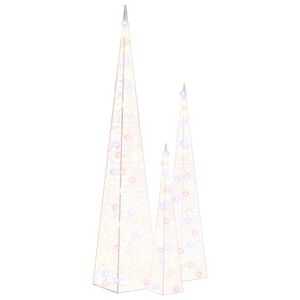 vidaXL Acrylic Decorative LED Light Cone Set Multicolour 60/90/120cm