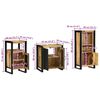 vidaXL Bathroom Furniture Set 3 pcs Brown and Black Solid Mango Wood