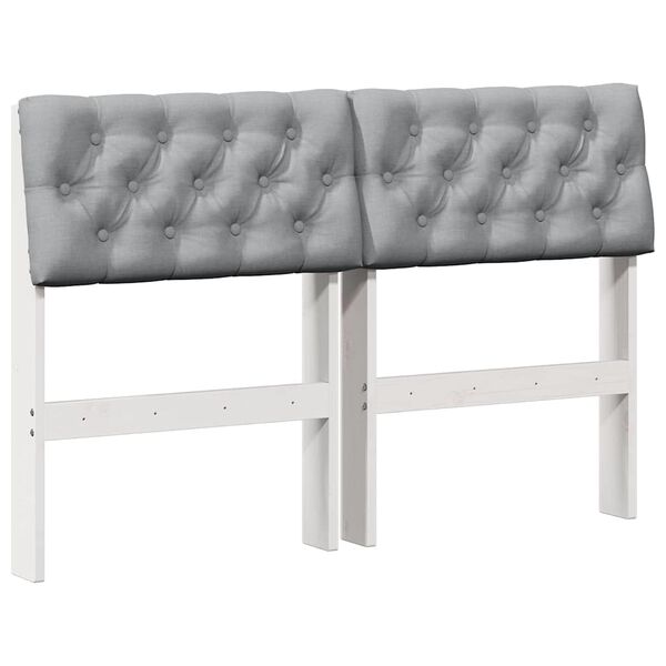 vidaXL Upholstered Headboard Light Grey 120 cm Solid Pine Wood