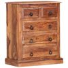 vidaXL Drawer Cabinet 60x35x75 cm Solid Acacia Wood