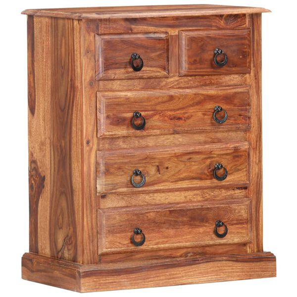 vidaXL Drawer Cabinet 60x35x75 cm Solid Acacia Wood