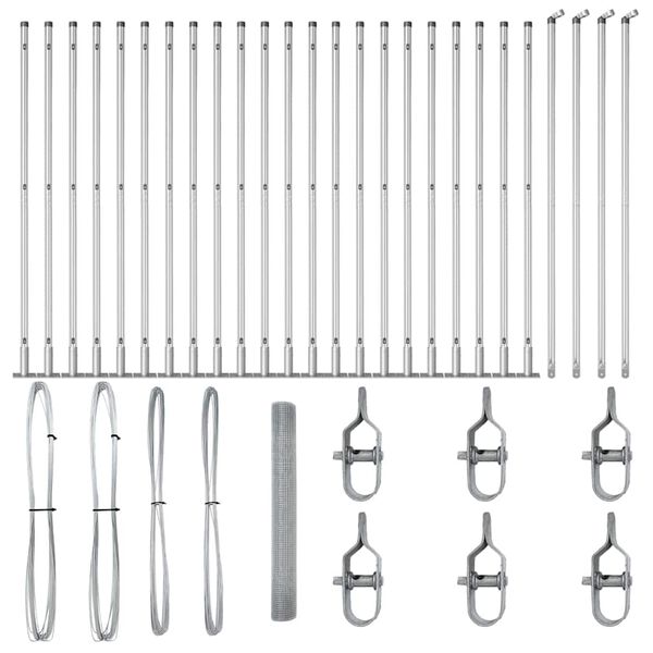 vidaXL Fence Post Silver 50 x 1.2 m (19 x 19 mm mesh) Steel