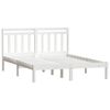 vidaXL Bed Frame without Mattress White King Size Solid Wood