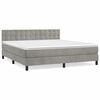 vidaXL Box Spring Bed with Mattress Light Grey 180x200 cm Velvet