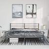 vidaXL Metal Bed Frame without Mattress with Footboard Black 183x213cm