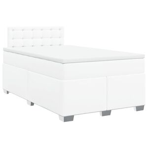 vidaXL Box Spring Bed with Mattress White 120x200 cm Faux Leather