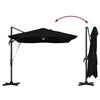 vidaXL Umbrella Black 351 x 250 x 253 cm Polyester and Aluminium