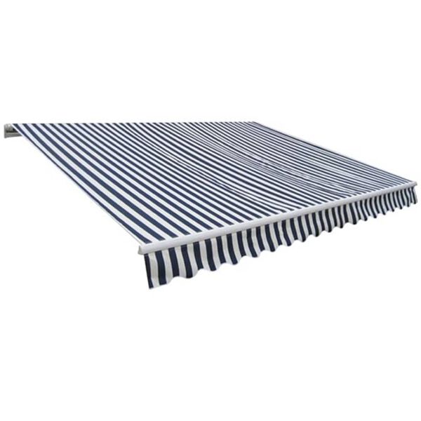 vidaXL Folding Awning 300 cm Navy Blue & White