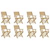vidaXL Folding Chairs 8 pcs 54,5x61,5x86,5 cm Solid Wood Acacia