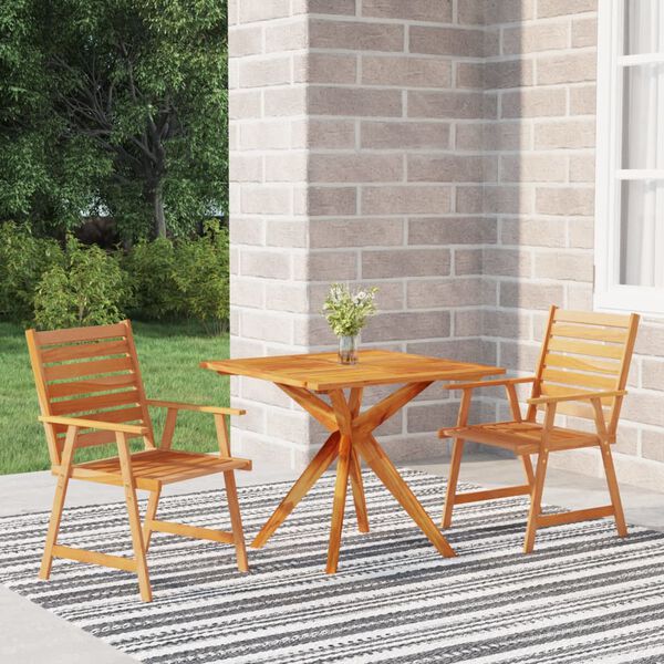 vidaXL 3 Piece Garden Dining Set Solid Wood Acacia