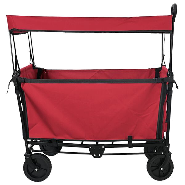 vidaXL Folding Hand Trolley Red 105 x 56.5 x 116 cm Oxford Cloth