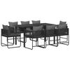 vidaXL Garden Dining Set 9 pcs Black and Anthracite 160 x 80 x 73 cm