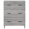 vidaXL Highboard Grey Sonoma 69.5x34x180 cm Engineered Wood