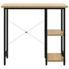 vidaXL Computer Desk Black and Light Oak 80x40x72 cm MDF and Metal