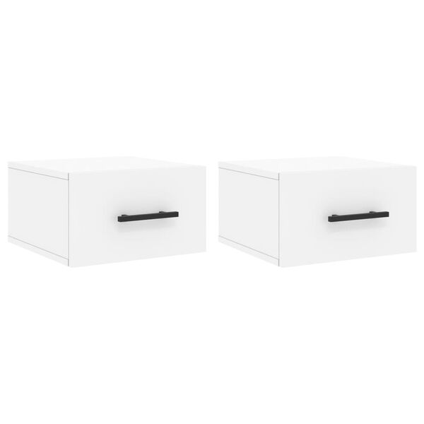 vidaXL Wall-mounted Bedside Cabinets 2 pcs White 35x35x20 cm