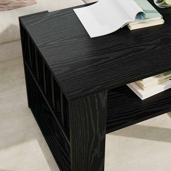vidaXL Coffee Table Black Oak 66 x 49.5 x 45 cm Engineered Wood