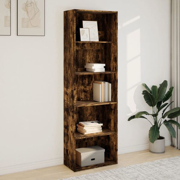 vidaXL Bookcase Smoked Oak 60x30x189 cm Engineered Wood