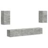 vidaXL TV Cabinet Set Wall-mounted 5 pcs Concrete Grey Engineered Wood