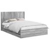 vidaXL Bed Frame with Storage and Headboard Grey Sonoma 120 x 190 cm