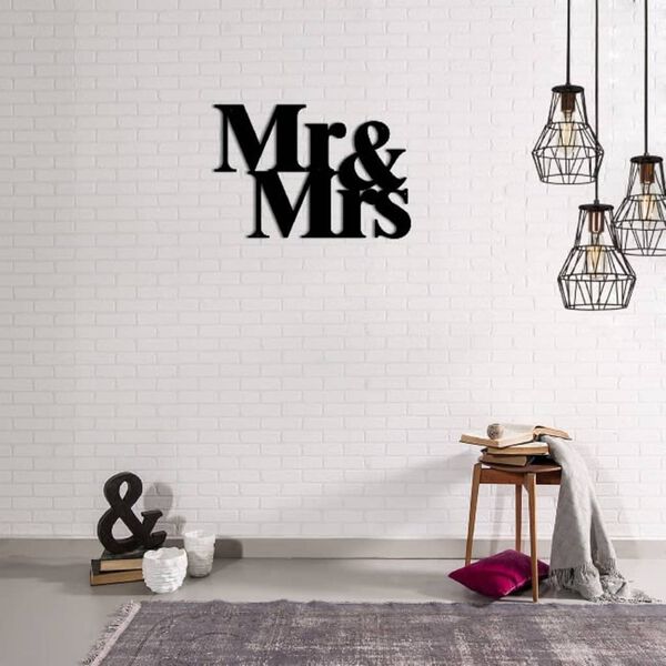 Homemania Wall Decoration Words 50x35 cm Steel Black