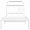 vidaXL Metal Bed Frame without Mattress with Headboard White 90x190cm