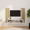 vidaXL Wall TV Cabinet White and Sonoma Oak 120x23.5x90 cm Engineered Wood