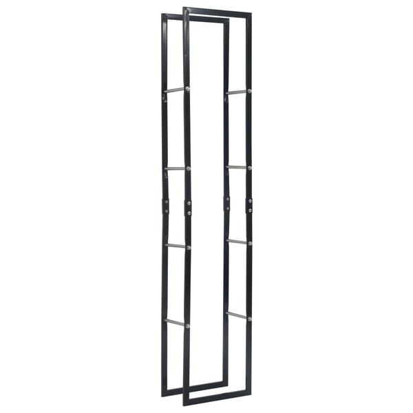 vidaXL Firewood Rack Black 40x25x200 cm Steel