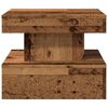 vidaXL Coffee Table with LED Lights Old Wood 50x50x40 cm
