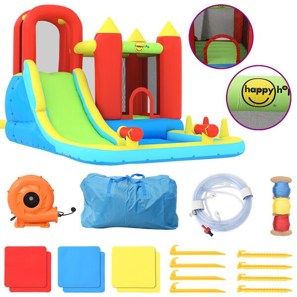 Happy Hop Bouncy Castle with Slide and Splash Pool 298x400x221 cm