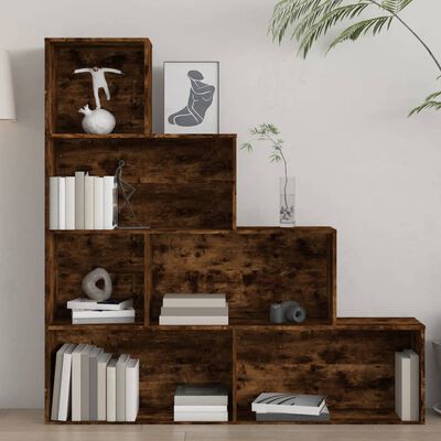 vidaXL Book Cabinet Smoked Oak 155x24x160 cm