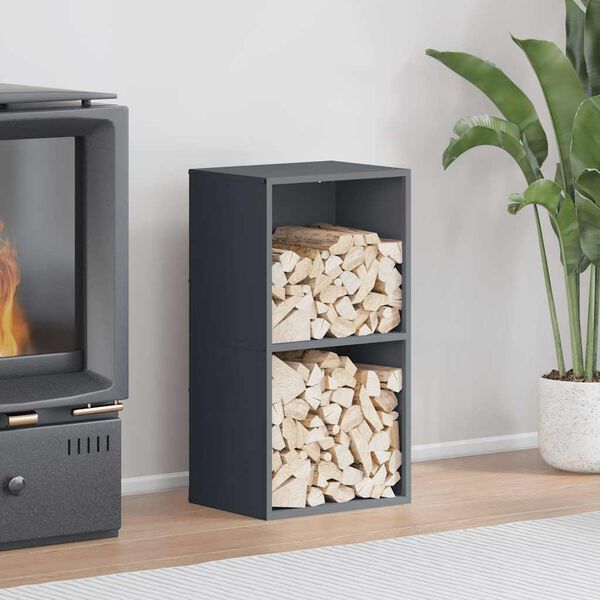 vidaXL Firewood Rack Anthracite 40x30x75 cm Cold-rolled steel