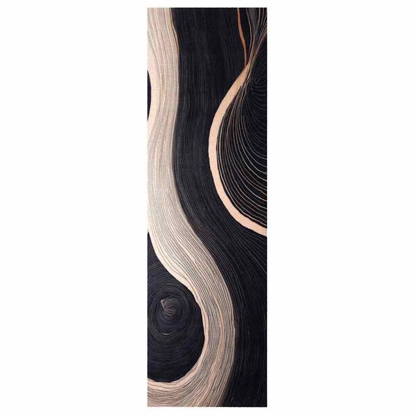 vidaXL Kitchen Rug Black 150 x 45 cm Velvet