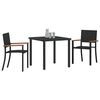 vidaXL Garden Dining Set 3 pcs Black Powder-Coated Steel