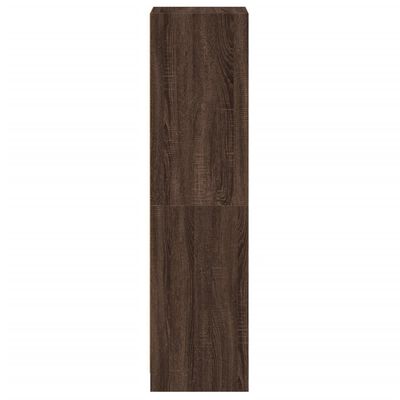 vidaXL Highboard with Glass Doors Brown Oak 35x37x142 cm