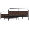 vidaXL Metal Bed Frame without Mattress Brown Oak 183x213 cm