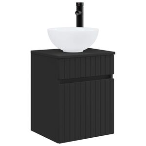 vidaXL Wall-mounted Sink Vanity Black 39 x 35 x 63 cm Engineered Wood