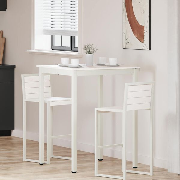 vidaXL Bar Table White 80 x 80 x 105 cm Solid Pine Wood