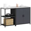 vidaXL Kitchen Storage Set with Shelf with Door 2 pcs Anthracite Steel