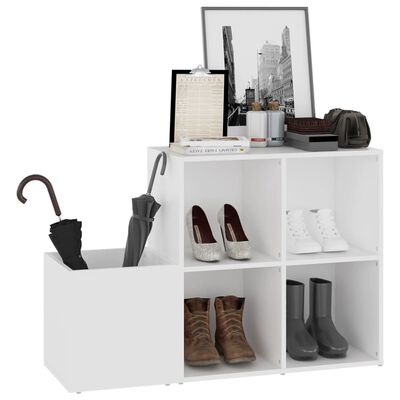 vidaXL Hall Shoe Cabinet White 105x35.5x70 cm Engineered Wood