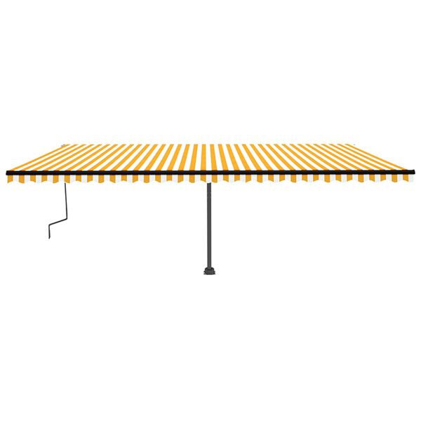vidaXL Manual Retractable Awning with LED 600x350 cm Yellow and White