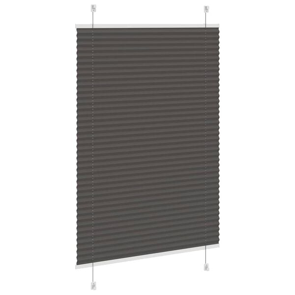 vidaXL Pleated Blind Black 95x100 cm Fabric Width 94.4 cm Polyester