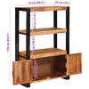vidaXL Bookshelf with Doors Brown Solid Acacia Wood and Metal
